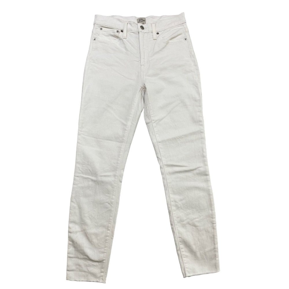 J.Crew High Rise Toothpick Skinny Jeans White Denim Ankle Womens Size 28